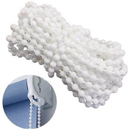 10 meter (10,94 yards) med 10 stk. koblinger for rullgardin kulekjede snor, romersk, persienne, honeycomb, vertikal gardin snor for rullgardin