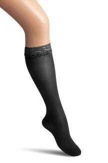 Stödknästrumpor i nylon med spets Svart - 36/37 - Funq Wear