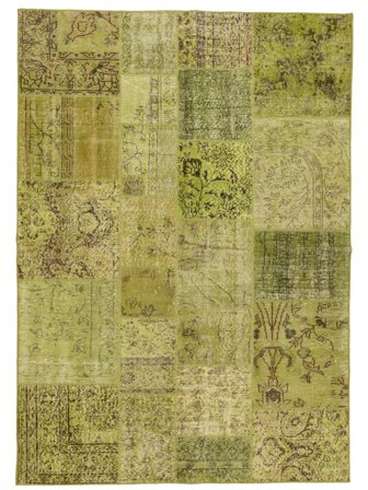 170X240 Tapis Patchwork Moderne Jaune Foncé/Noir (Laine, Turquie) Carpetvista