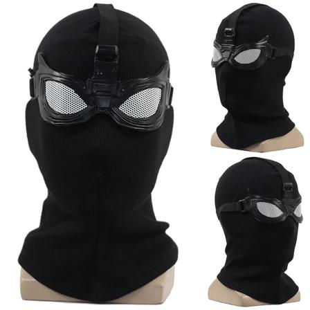 Spider-man: Far From Home Stealth Suit Superhero Cosplay Costume Prop Halloween Noir Black Knitted Full Head Mask