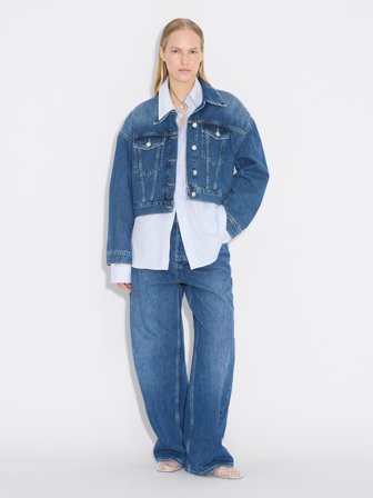 Holzweiler Cropped Denim Jacket - Blue - Women's - L