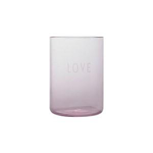 Design Letters Pink Love Favorite Drinking Glass One Size - Tableware - One size - Pink - Junge