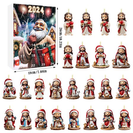 Julekalender 2024 med julenissen, 24 dagers leker Countdown Calendar, gutter julekalender overraskelsesgave