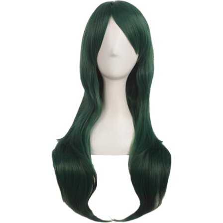 28 tommer/70 cm kvinder side bangs lang krøllet hår cosplay paryk til kvinder pige