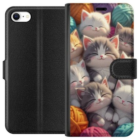 Yhteensopiva Lompakkokotelo Apple iPhone 6 Suloiset nukkuvat kissanpennut tiiviisti yhdessä värikkäiden lankakerien keskellä pehmeässä leikkisä