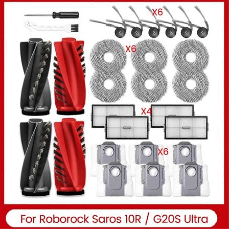 Saros 10R / G20s Ultra Robotti-imurin varaosat, kaksoispääharja, sivuharja, suodatin, moppiliina D