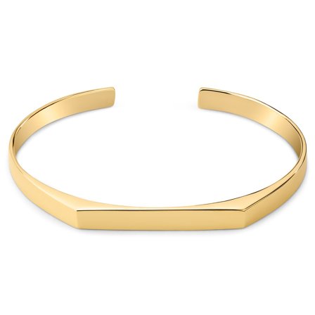 5 mm Polished Gold-Tone Adjustable Stainless Steel Angular Cuff Bracelet for Men - Cuff bracelets