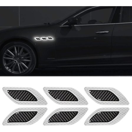 6 st 3D starka reflekterande ränder klistermärken för bil fender huv stötfångare hög intensitet natt synlighet reflekterande dekal säkerhetsvarning 