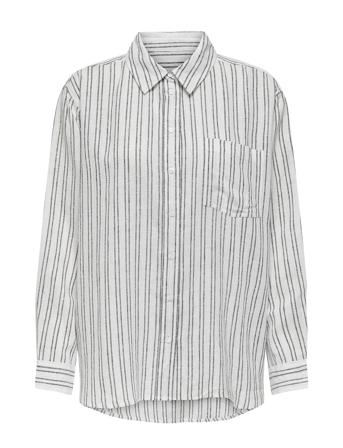 Onltokyo Life Ls Lin Bl St Shirt Pnt Tops Shirts Linen Shirts White ONLY