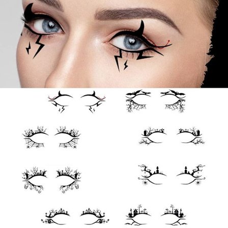 Halloween Ammattimainen Luomiväri Tattoo Väliaikaiset Tatuoinnit Tarra Naiset Halloween Juhlat Silmämeikki Tarrat Fake Tattoo, 8kpl/setti
