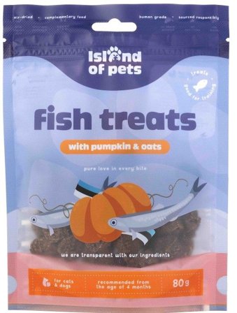 Island of Pets Fish Treats with Pumpkin and Oats 80 g