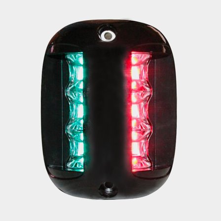 Lampa kombinowana do montażu centralnego Lalizas FOS LED 20 Bi-color light, 3 W, 12 - 24 V, 112.5°, czarny plastik, 104 x 78 x 45 mm, czerwony/zielony