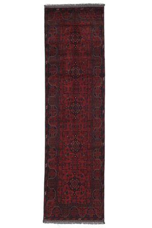 Afghan Khal Mohammadi Rug Hand Knotted 83X291 Runner Black/Dark Red Afghanistan