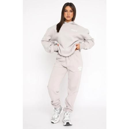 Mub- 2024 Vår og høst Vinter Ny Genser Sett Mote Sport Langarmet Genser med hette Duo Sett Beige gray M