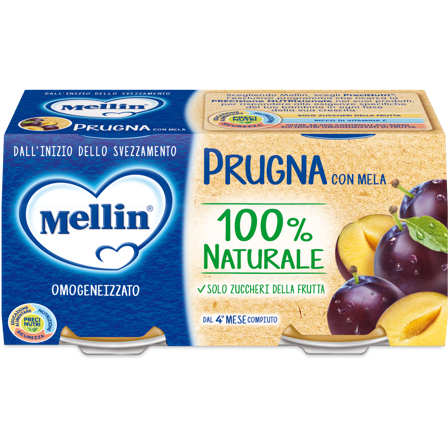 Mellin Omogeneizzato Prugna & Mela 2x100g