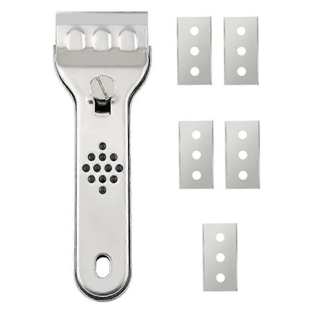 Skrapa, Keramikhällsskrapa, Glasskrapa, För Keramikhäll, Induktionshäll, Bil, Glas, Spegel, Klistermärke, Rengöring (rostfritt stål)