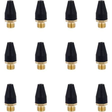12 stk. Svart Legering Gummi Luftverktøy for Luftdyse Tips Legering Gummi Blåsepistol Tips Luftverktøy Tilbehør Luftblåser Verktøy Oppblåsing