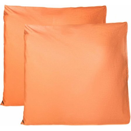 100% bomullskuddfodral 60x60cm 2-pack 100% Puro bomull rektangulärt kuddfodral med spänne - Orange