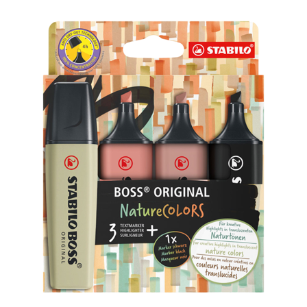 Stabilo Överstrykningspennor 4-pack i naturliga färger Kontor & papper Flerfärgad 4 PACK