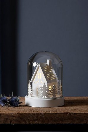 Jotex - Glaskupol Hus Vit - Köp Dekorativ julbelysning hos Jotex
