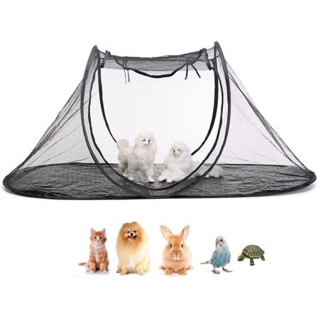 Dyretelt utendørs dyrehus telt utendørs hage kattetelt mesh hundecampingtelt for hage uteplass om sommeren 120x63x50 cm