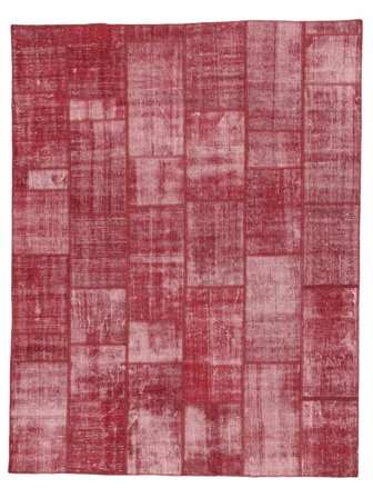 Patchwork Rug Hand Knotted 196X253 Dark Red/Red Turkey