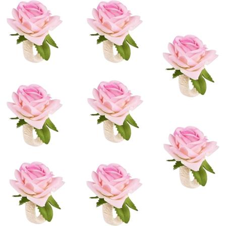 8 kpl lautasliinarengassarja Kukka lautasliinanpidinrenkaat Tekoruudullinen lautasliinarengas Juuttiköysi Lautasliinan solki Käsintehty 