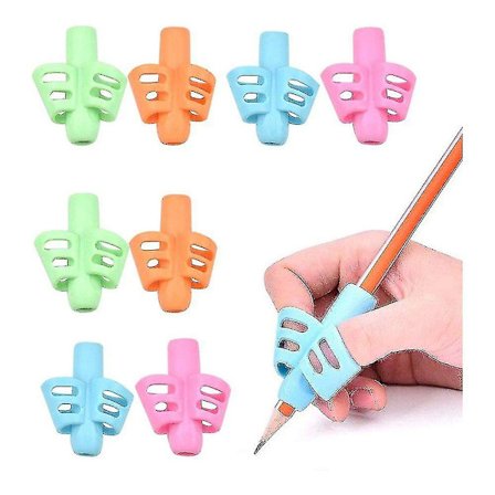 Grip blyantgrep (8 stk.): Skrivehjelp for barn og silikongrep