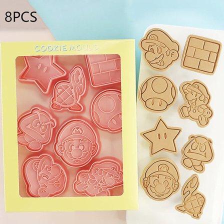 IC 8 stk Super Mario Kakeform Sett Kjeksskjærere Bakeutstyr