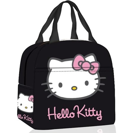 Cartoon Hello-Kitty Lunch Bag, Hello-Kitty Kawaii Lunch Bag Cute Anime Insulated Portable Lunch Box Lunch Bag Food Storage Bag för skolan