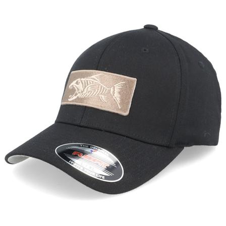 Skillfish - Svart flexfit Caps - Bone Fish Patch Black Flexfit @ Hatstore
