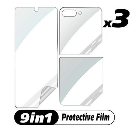Hydrogel Film kompatibel med Samsung Galaxy Z Flip 7 6 5 Fram- och Baksida HD Mjukt Skärmskydd kompatibel med Samsung Galaxy Z Flip7 Flip5 ZFlip6