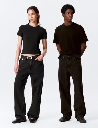 Weekday Galaxy Loose Straight Leg Jeans - Black - 31 x 30