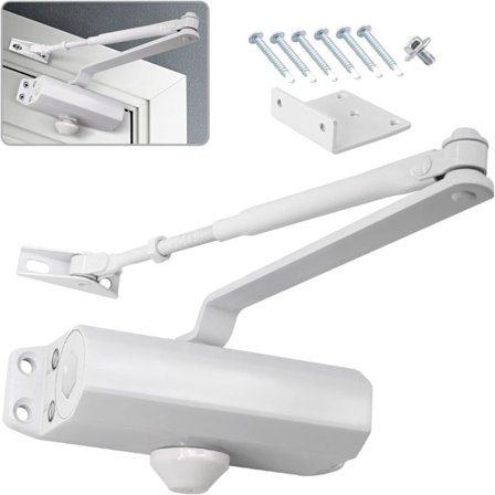 Hydraulisk dørlukker med blød lukning og automatisk justeringsarm til kommercielle og private døre med en vægt på 25-45 kg