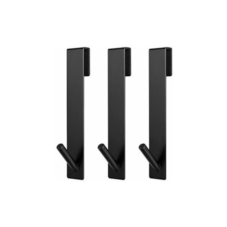 Kylpyhuonekoukut Suihkun oven koukut 17cm Musta 3 kpl:n setti Kylpyhuoneen oven koukut Kehyksetön lasisuihkuoven jatketut pyyhekoukut