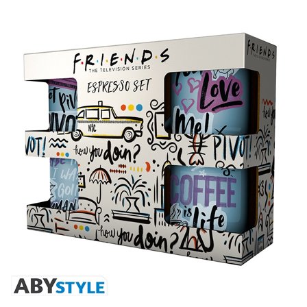 FRIENDS - Set 4 espresso muggar - Doodle