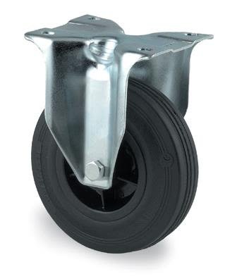Tente 3478PRR200P63 Industrihjul fast hjul, gummi, plate 137 x 105 mm 200 mm, Garasjeinnredning & oppbevaring