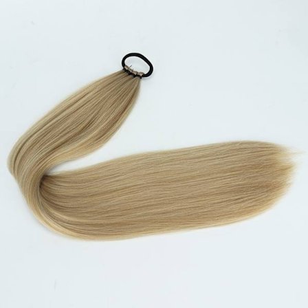 Syntetisk 24 tum lång rak elastisk gummihårring hästsvans Värmebeständig svart brun rak hästsvans hårförlängning