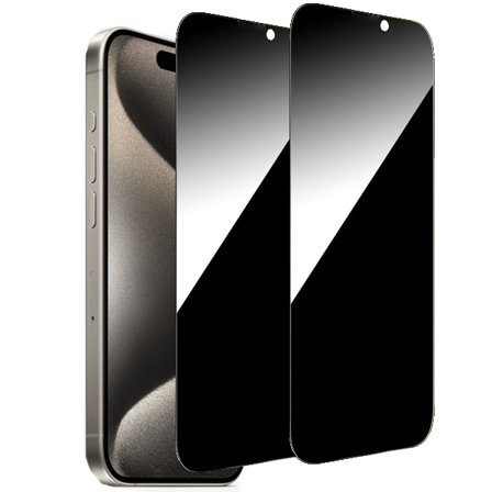 2-Pack iPhone 15 Pro Max / 15 Plus Privacy / Sekretessskärmskydd - Härdat Glas, Anti-Spy Privat Skydd