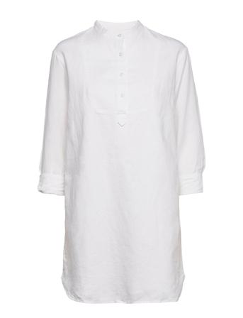 Long Sleeve Shirtdress In Linen-Cotton White GAP