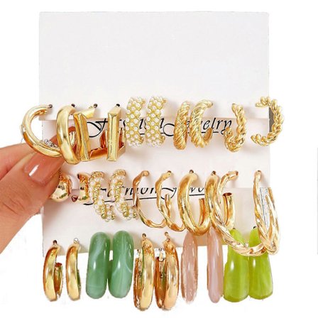 15 Par Hoop Øreringe Sæt Boho Mode Statement Hoop Øreringe Pakke til Kvinder Piger Fødselsdagsgaver