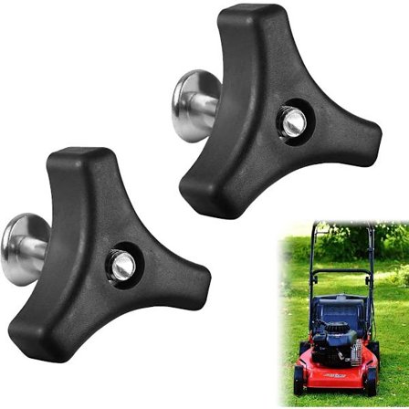 2-delt græsslåmaskine håndtagsdele, vingemøtrikker og bolte, egnet til de fleste græsslåmaskinetilbehør og -forsyninger.