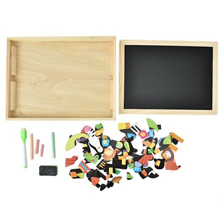 Multifunksjonell magnetisk puslespillleke for barn, tegnebrett, treboks