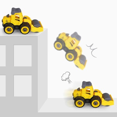 4 i 1 Anleggsmaskiner Lastebil Leker Sett Demonter Pedagogisk Bærbar Ingeniørfag Leker Playset For Barn