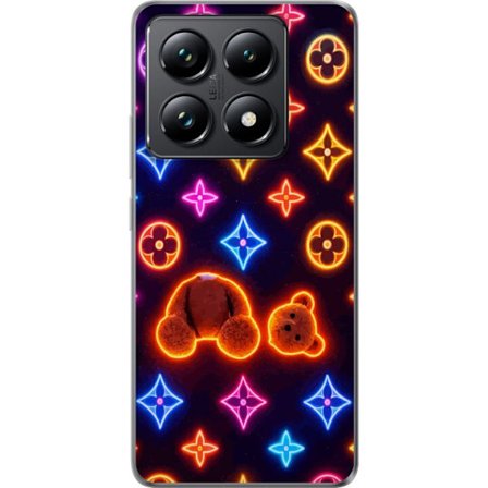 Yhteensopiva Puhelinkuori Xiaomi Xiaomi 14T Neonvärisellä ylellisellä kuviolla, jossa hehkuvia nalleja pop-taide-esteetiikassa