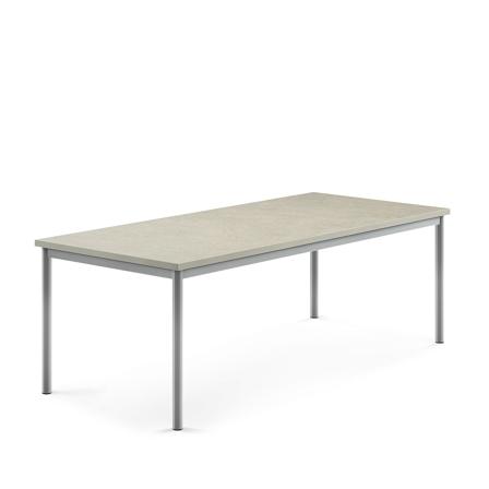 Tisch SONITUS, 1800x800x600 mm, Linoleum grau, alugrau