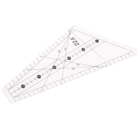 Quiltestang 22,5 grader Slot Design Transparent Plast Skræddersyning Lineal Værktøj til Syning DIY Håndværk12ft