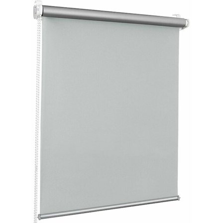 Mörkläggande rullgardin utan borrning - (tyg bredd: 4 cm) - med silverbeläggning, värmeisolering med tillbehör - grå - 35 cm x 160 cm