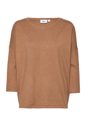 Milasz R-Neck Pullover Pullover Brun Saint Tropez