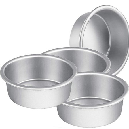 4-pack runda kakformar, non-stick, djupa, med fast botten